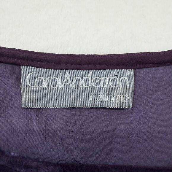 Carol Anderson Purple Burnout Velvet Floral Midi Dress Size XS Boho Gypsy Hippie - Picture 6 of 6